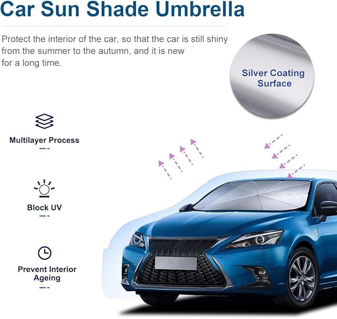 Car Windshield Sun Shade UV Rays and Heat Sun Visor Protector Foldable Reflector Umbrella brella Shield