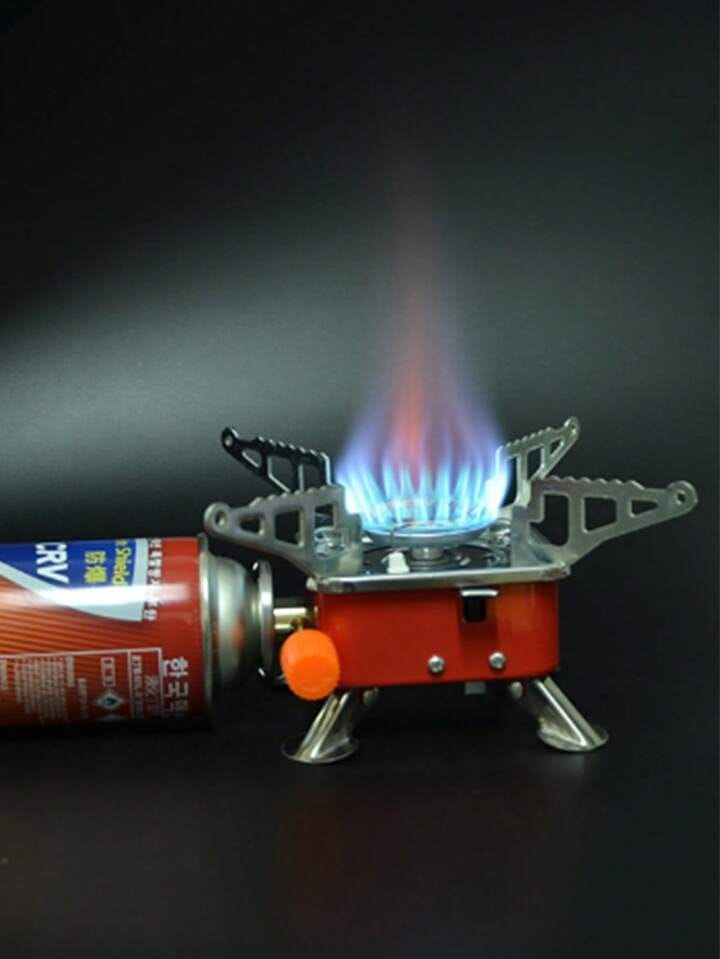 Portable Gas Stove Square-Shaped Gas Butane Burner Camping Stove Folding Furnace Stove travelling Stainless Steel Cooking Stove with Storage Bag