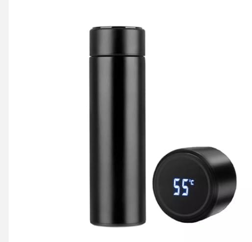 LED Temperature Display Water Bottle-Pure Black