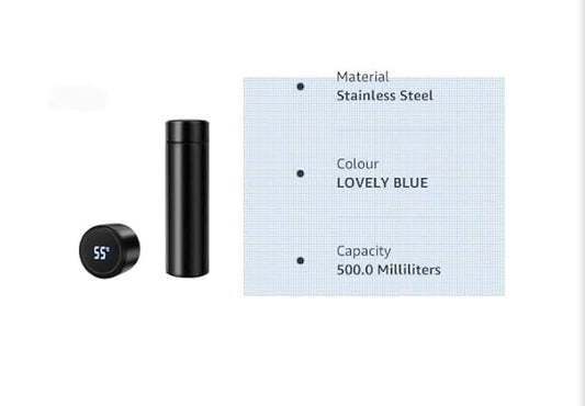 LED Temperature Display Water Bottle-Pure Black