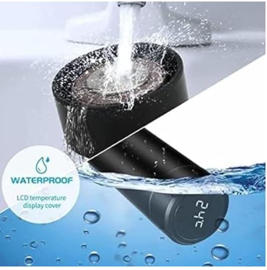 LED Temperature Display Water Bottle-Pure Black