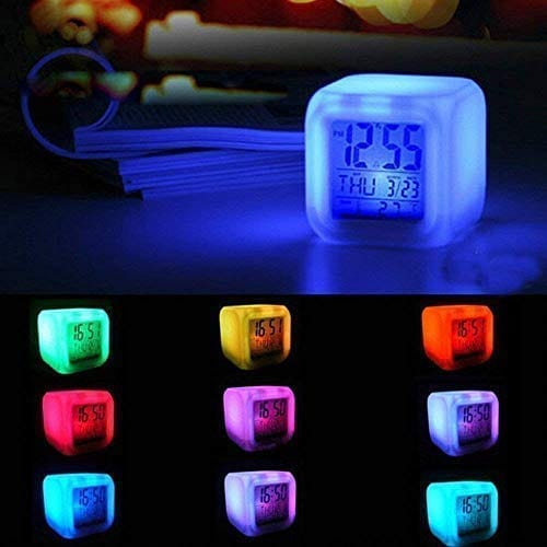 7 Color Automatic Changing Smart LED Digital Alarm Clock with Date