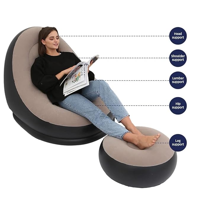 Air Sofa Chair, Sofa Chair With Foot Stool ,With Electric Pump