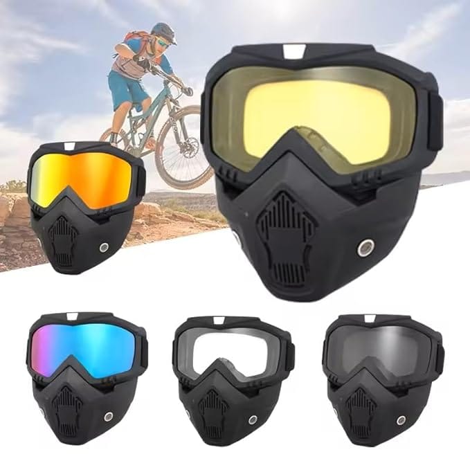 3 in 1 Bike Scoter Motorcycle Protective Goggles Bike Face Mask Bike Face Shield, Rainbow Visor Brand: