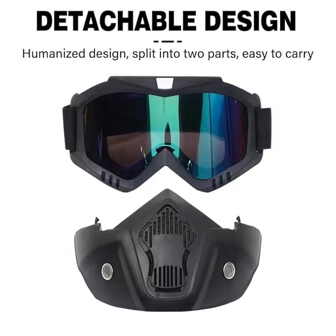 3 in 1 Bike Scoter Motorcycle Protective Goggles Bike Face Mask Bike Face Shield, Rainbow Visor Brand: