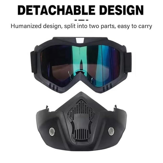 3 in 1 Bike Scoter Motorcycle Protective Goggles Bike Face Mask Bike Face Shield, Rainbow Visor Brand: