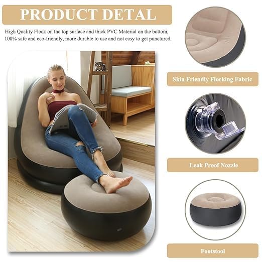 Air Sofa Chair, Sofa Chair With Foot Stool ,With Electric Pump