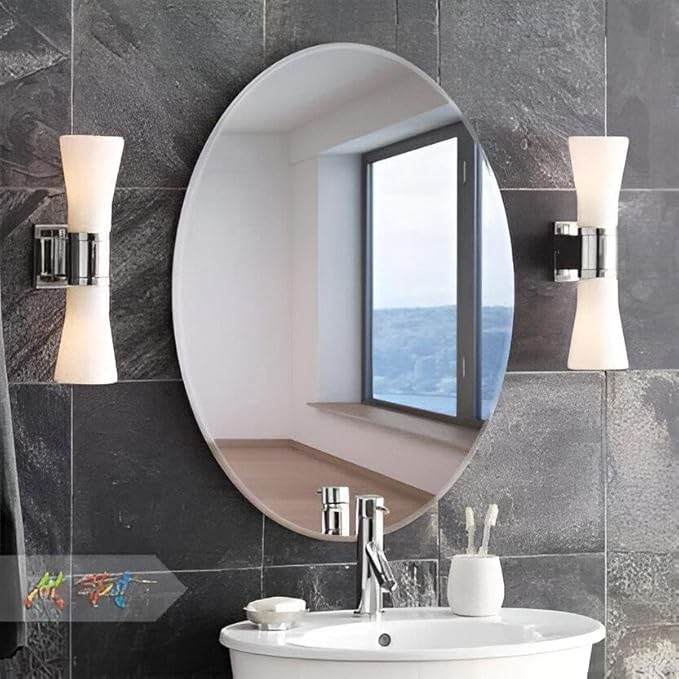 Adhesive Mirror Sticker for Wall on Tiles Living Room Basin Mirror Wall Mirror Stickers ( 30 x 45 CM)