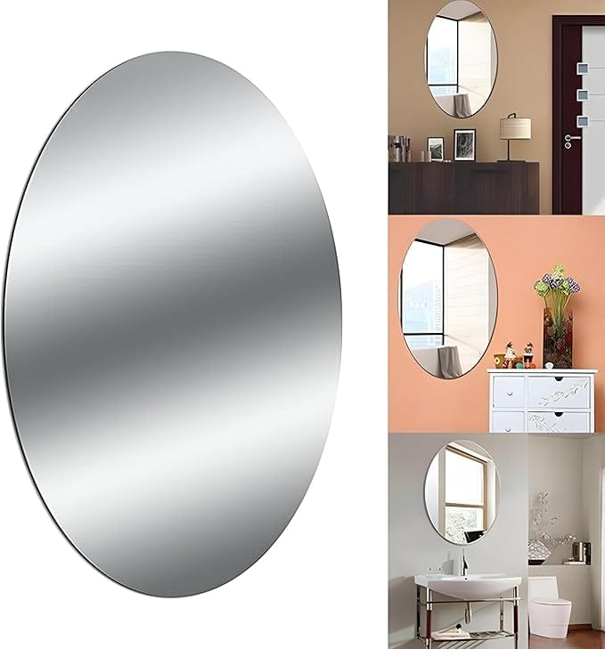 Adhesive Mirror Sticker for Wall on Tiles Living Room Basin Mirror Wall Mirror Stickers ( 30 x 45 CM)