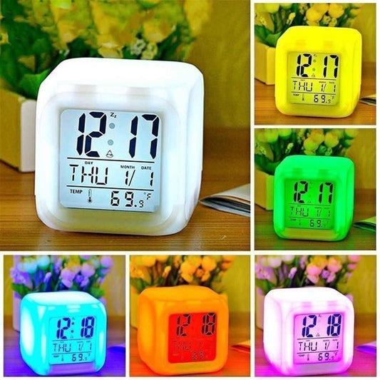 7 Color Automatic Changing Smart LED Digital Alarm Clock with Date