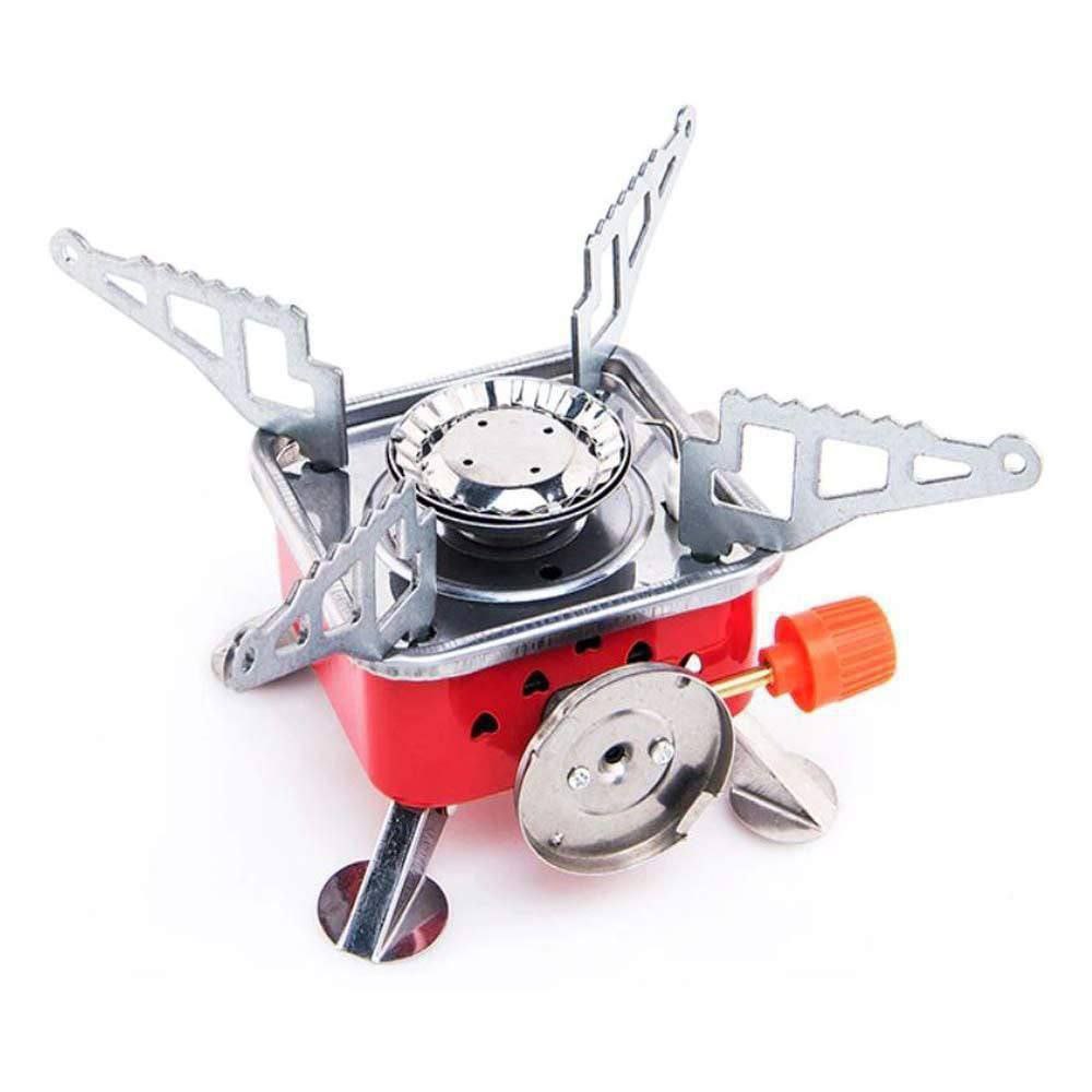 Portable Gas Stove Square-Shaped Gas Butane Burner Camping Stove Folding Furnace Stove travelling Stainless Steel Cooking Stove with Storage Bag